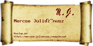Mercse Juliánusz névjegykártya